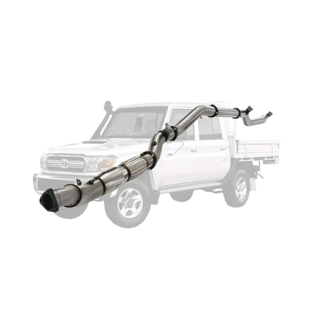 PERFORM-EX 4" STAINLESS STEEL TURBO BACK EXHAUST SYSTEM FITS TOYOTA LANDCRUISER VDJ79R 4.5L V8 2016-2025 - CAT/PIPE ONLY (TY2
