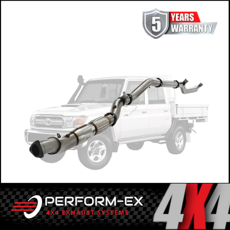 PERFORM-EX 4" STAINLESS STEEL TURBO BACK EXHAUST SYSTEM FITS TOYOTA LANDCRUISER VDJ79R 4.5L V8 2016-2025 - CAT/PIPE ONLY (TY2