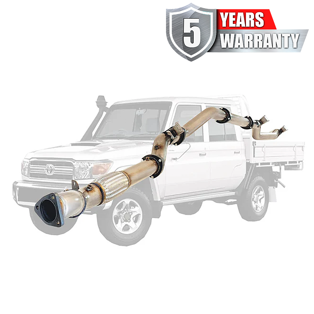 PERFORM-EX 4" STAINLESS STEEL TURBO BACK EXHAUST SYSTEM FITS TOYOTA LANDCRUISER VDJ79R 4.5L V8 2016-2025 - NO CAT/PIPE ONLY (