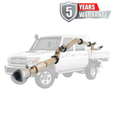 PERFORM-EX 4" STAINLESS STEEL TURBO BACK EXHAUST SYSTEM FITS TOYOTA LANDCRUISER VDJ79R 4.5L V8 2016-2025 - NO CAT/PIPE ONLY (
