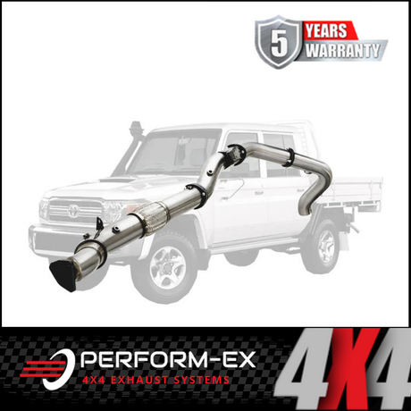 PERFORM-EX 4" STAINLESS STEEL TURBO BACK EXHAUST SIDE EXIT SYSTEM FITS TOYOTA LANDCRUISER VDJ79R 4.5L V8 2016-2025