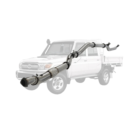 PERFORM-EX 4" STAINLESS STEEL TURBO BACK EXHAUST SYSTEM FITS TOYOTA LANDCRUISER VDJ79R 4.5L V8 2016-2025