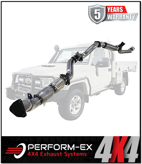 PERFORM-EX 3" STAINLESS STEEL TURBO BACK EXHAUST SYSTEM (DPF DELETE) FITS TOYOTA LANDCRUISER VDJ79R 4.5L V8 2016-2025 - CAT/H