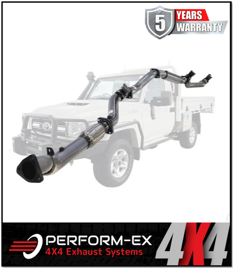 PERFORM-EX 3" STAINLESS STEEL TURBO BACK EXHAUST SYSTEM (DPF DELETE) FITS TOYOTA LANDCRUISER VDJ79R 4.5L V8 2016-2025 - NO CA