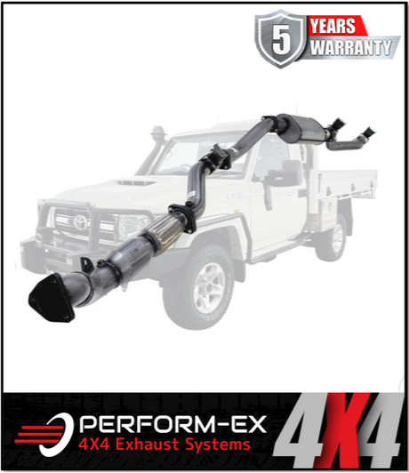 PERFORM-EX 3" STAINLESS STEEL TURBO BACK EXHAUST SYSTEM (DPF DELETE) FITS TOYOTA LANDCRUISER VDJ79R 4.5L V8 2016-2025 - CAT/M