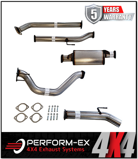 PERFORM-EX 3" STAINLESS STEEL DPF BACK EXHAUST SYSTEM FITS TOYOTA HILUX GUN126R 2.8L 4CYL 2015-ON - HOTDOG