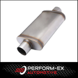 PERFORM-EX 9" X 4" OVAL 14" LONG 2.25" C/C 409 SS MEGA FLOW UNIVERSAL MUFFLER (X626M-409)