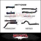 MANTA 3" TWIN INTO SINGLE 4" TURBO BACK EXHAUST SYSTEM FITS TOYOTA LANDCRUISER VDJ200R 4.5L V8 2015-2021