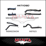 MANTA 3" TWIN INTO SINGLE 4" TURBO BACK EXHAUST SYSTEM FITS TOYOTA LANDCRUISER VDJ200R 4.5L V8 2015-2021