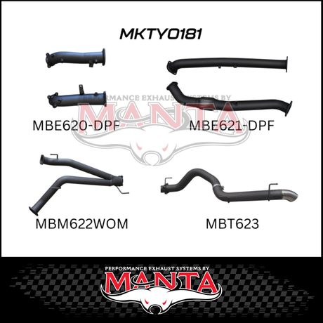 MANTA 3" TWIN INTO SINGLE 4" TURBO BACK EXHAUST SYSTEM FITS TOYOTA LANDCRUISER VDJ200R 4.5L V8 2015-2021